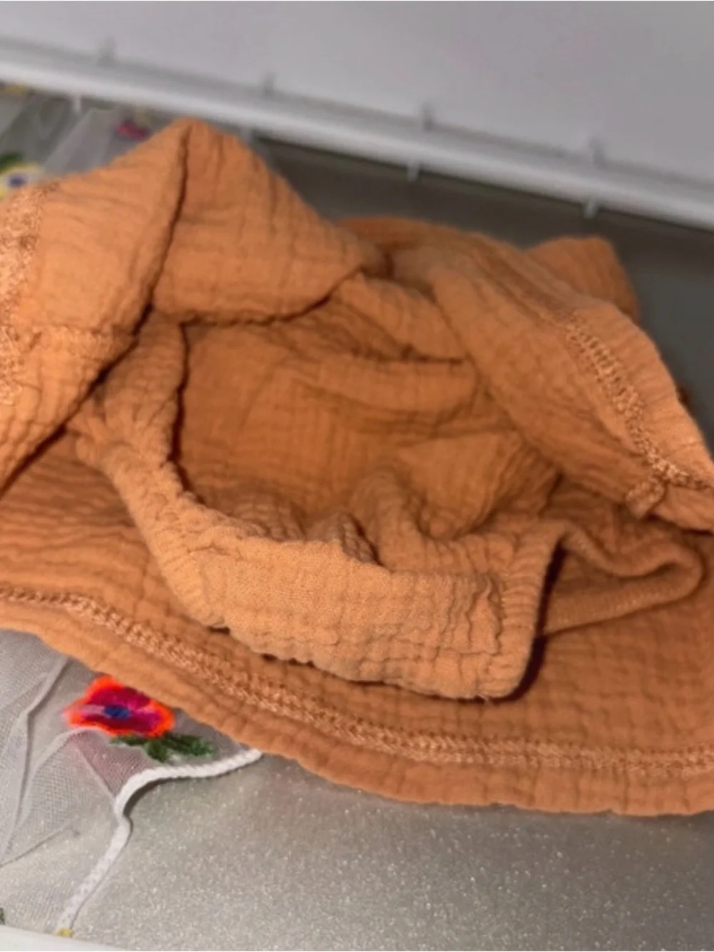 Newborn' Cotton Gauze Skirt - Rust Orange